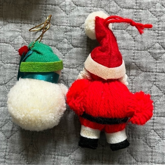 5 VTG Christmas Ornaments Santas Snowman Dove Stocking Hallmark Little Trimm - Picture 4 of 12
